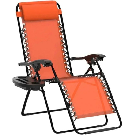 Adjustable Steel Mesh Zero Gravity Lounge Chair Recliner w/Pillow and Cu… - Picture 2 of 8
